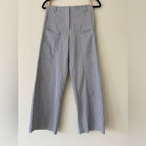 Habitat Wide Leg High Waist Ankle Pants, blue/white stripe, Sz XS